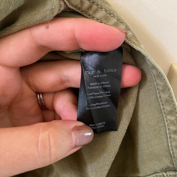 Rag & Bone Army Green Striped Cotton Canvas Utility Cargo Skirt Size 28 - Picture 4 of 12